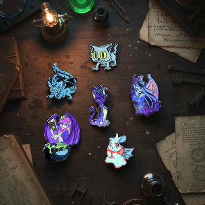 Darkest Faerie Bust Pin, Neopets